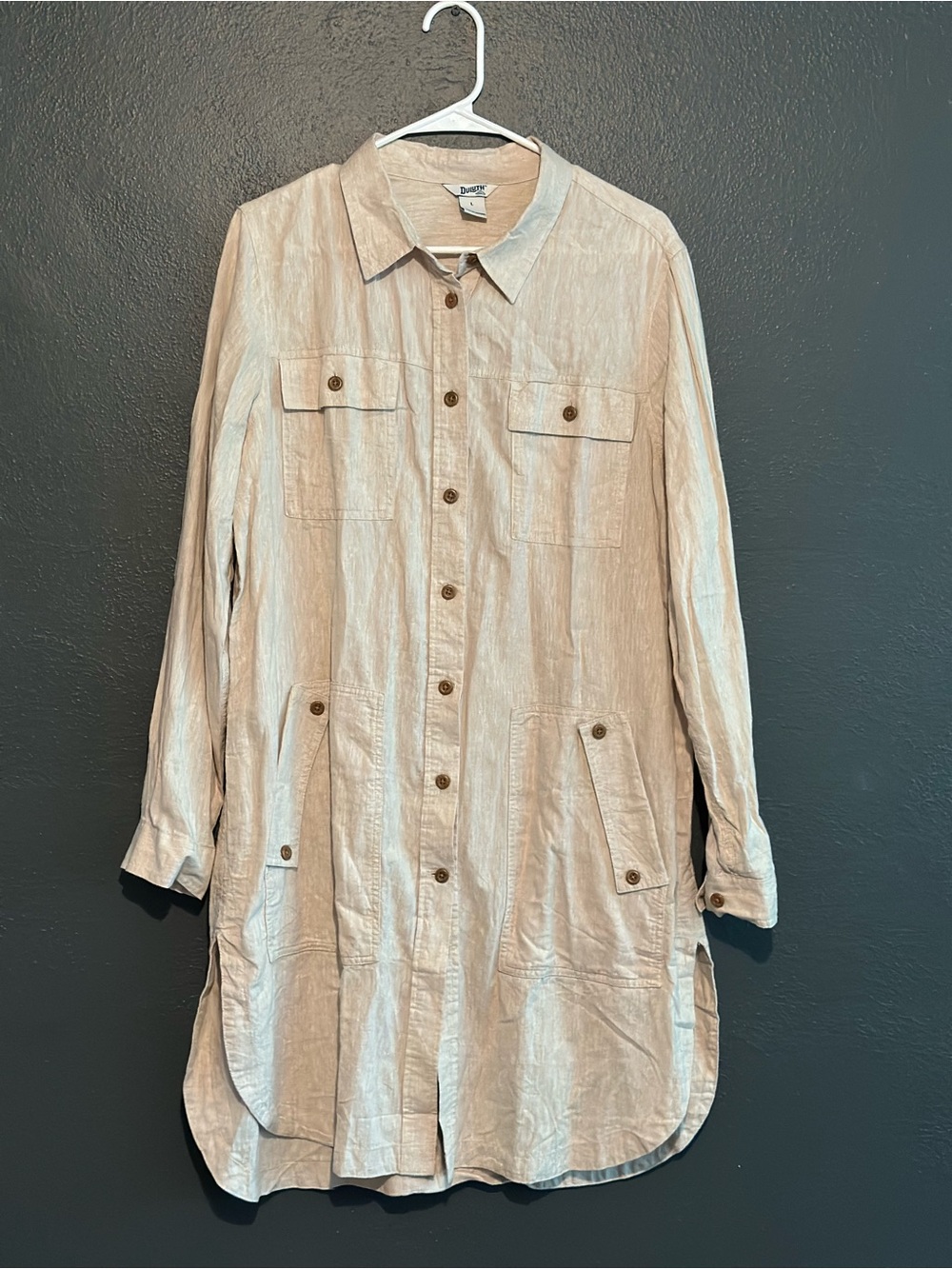 Duluth Beige Cargo Shirt Dress